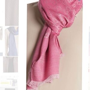 *Sold* Gucci Monogrammed Wool and Silk Blend Scarf